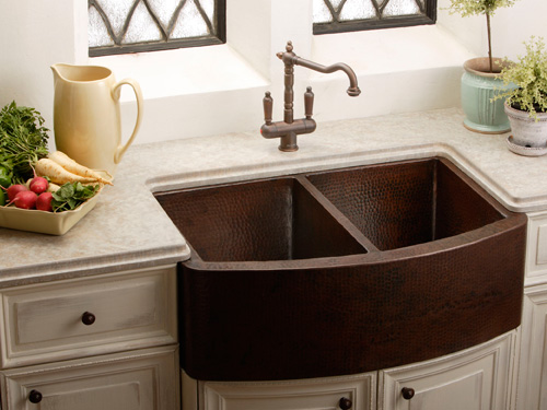 Kitchen Sink | Elkay Hammered Copper Apron Front Sink