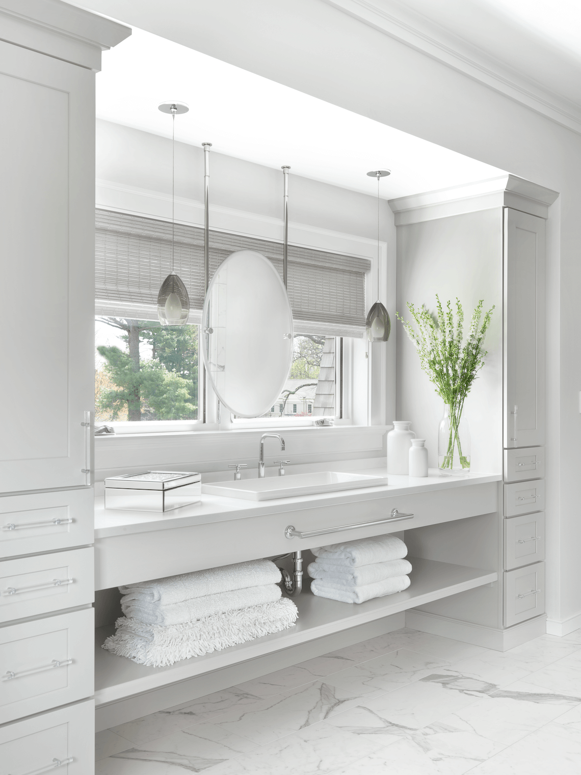 Bathroom Design - Light Grey Cabinets - Beck/Allen Cabinetry - Mitchell Wall Architecture and Design