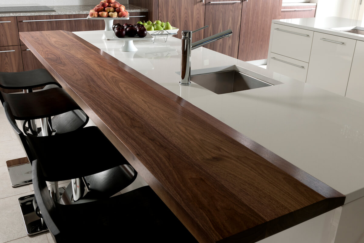 Grothouse Wood Countertop Flat Grain Walnut Beck Allen Cabinetry