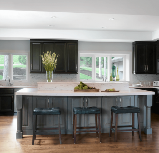 Traditional Kitchen with Black Cabinetry