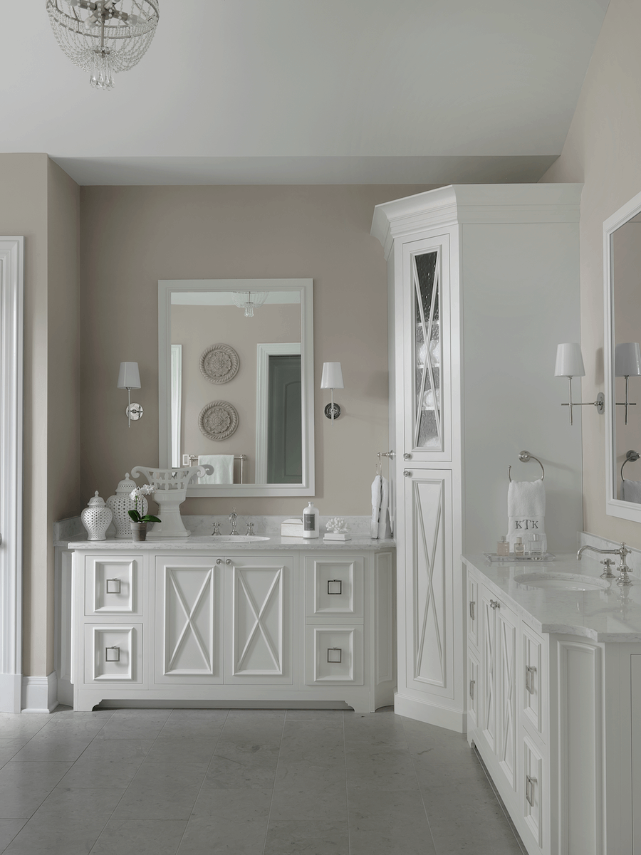 White Master Bathroom | Custom Cabinetry | Beck/Allen Cabinetry