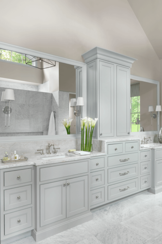 White and Gray Master Bathroom