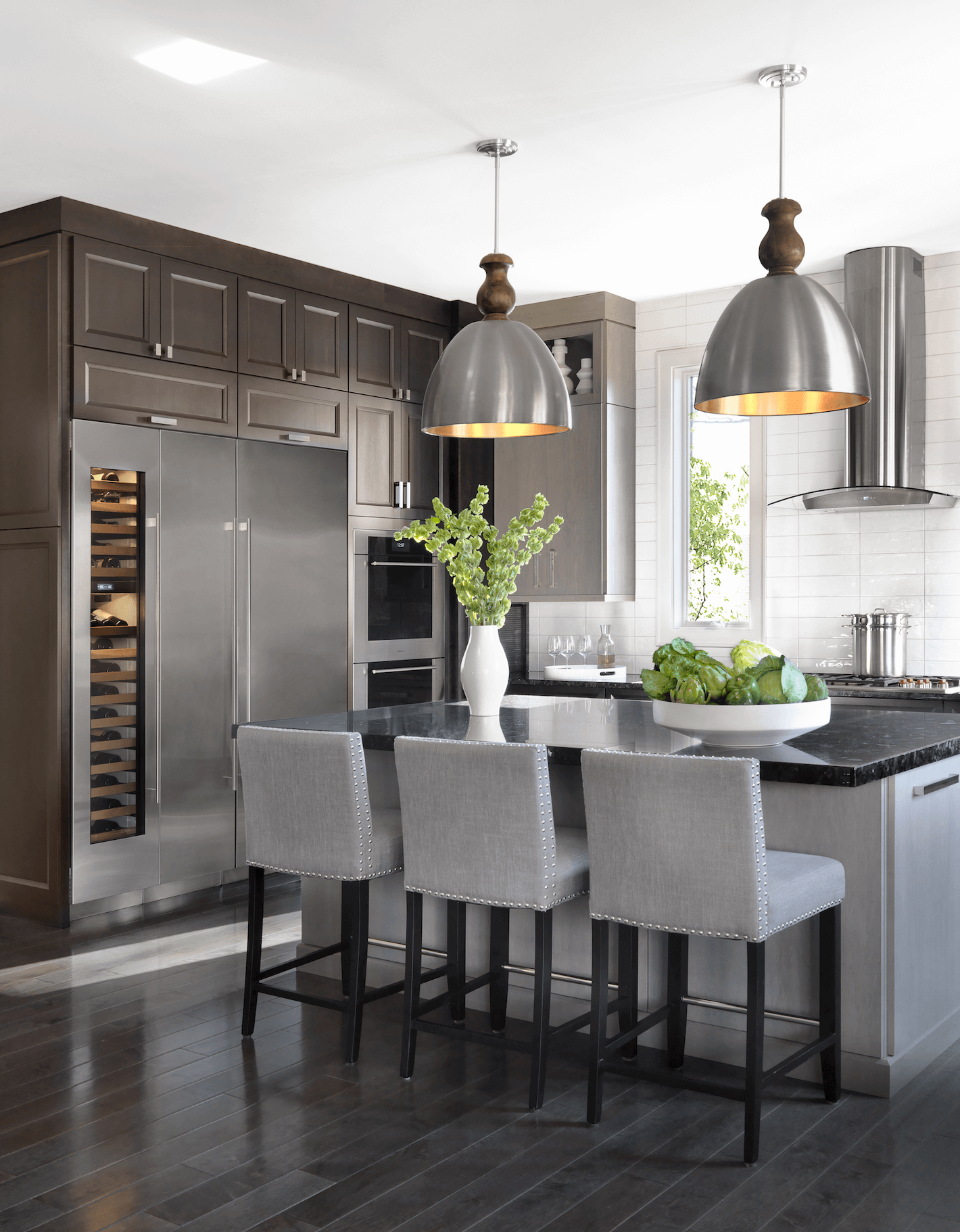 Contemporary Kitchen with Wine Storage