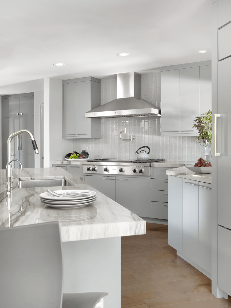 Dovetail Gray Cabinets, Modern Kitchen featuring Beck/Allen Cabientry