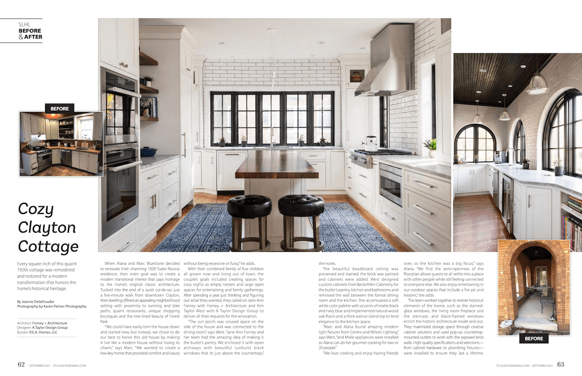 Kitchen renovation seen inside the September 2021 issue of St. Louis Homes & Lifestyles