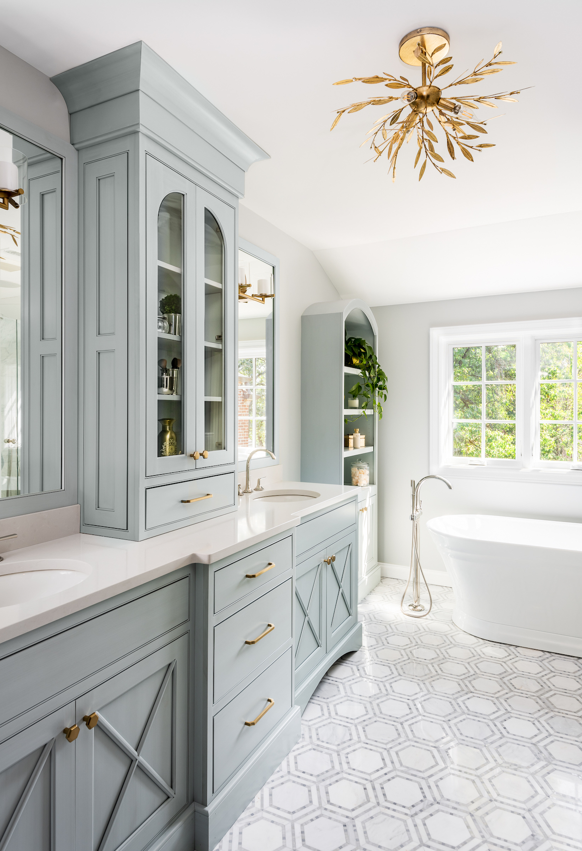 Pale Blue Bathroom Vanity by JCR Design Group and Beck/Allen Cabinetry