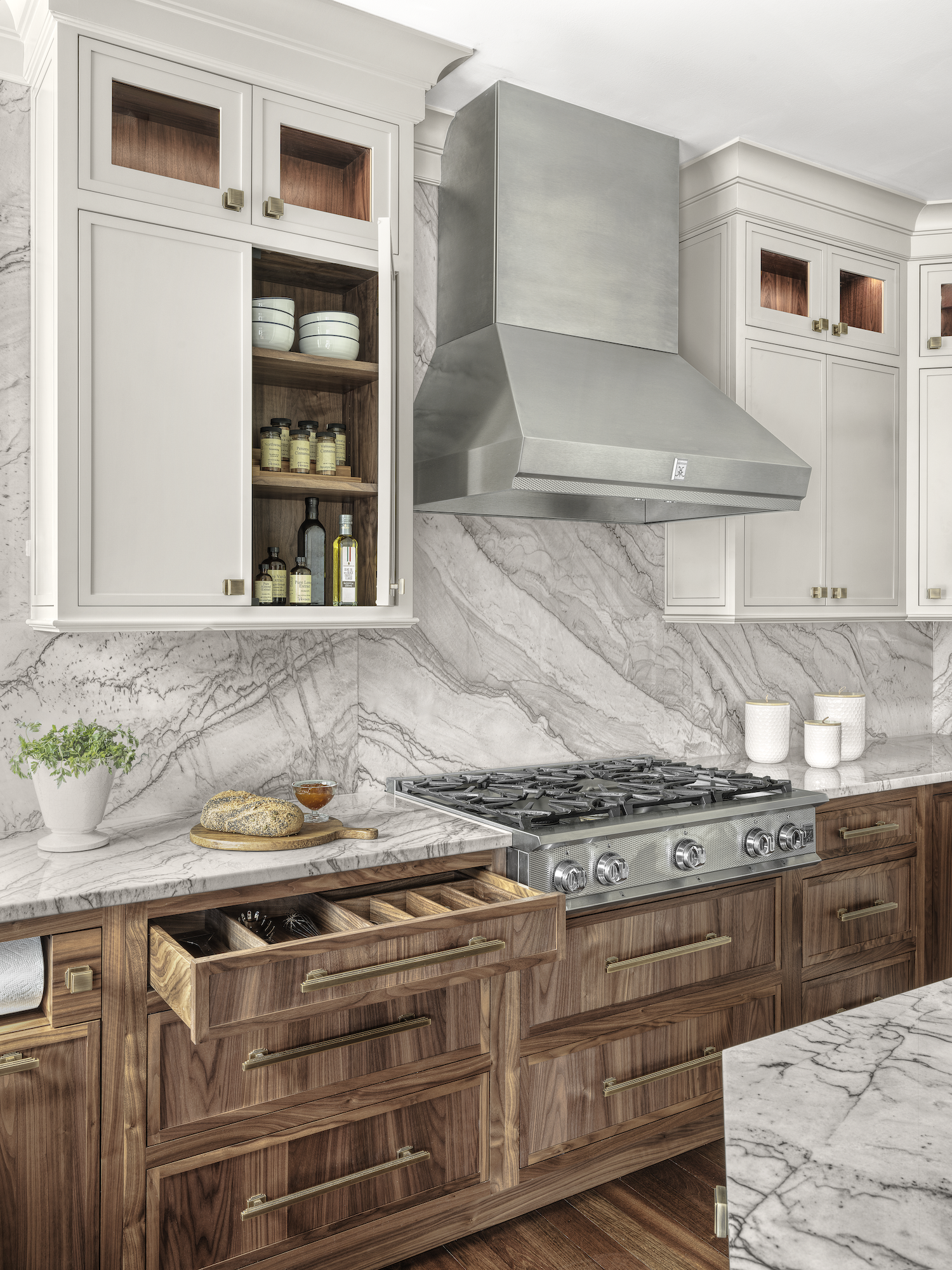 Natural Walnut Cabinetry with Hestan Appliances